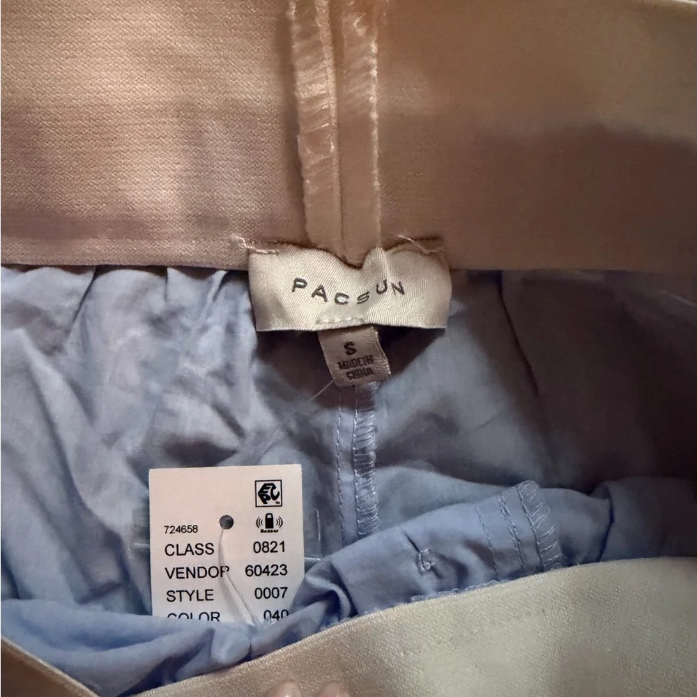 PacSun light blue shorts with thin white vertical stripes, size S #pacsun